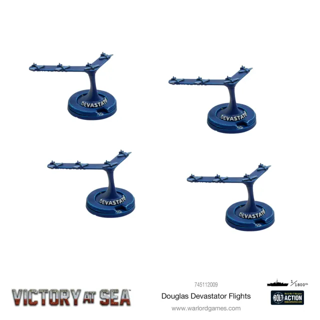 Warlord Games Victory at Sea Douglas Devastator Flights avions x4 résine