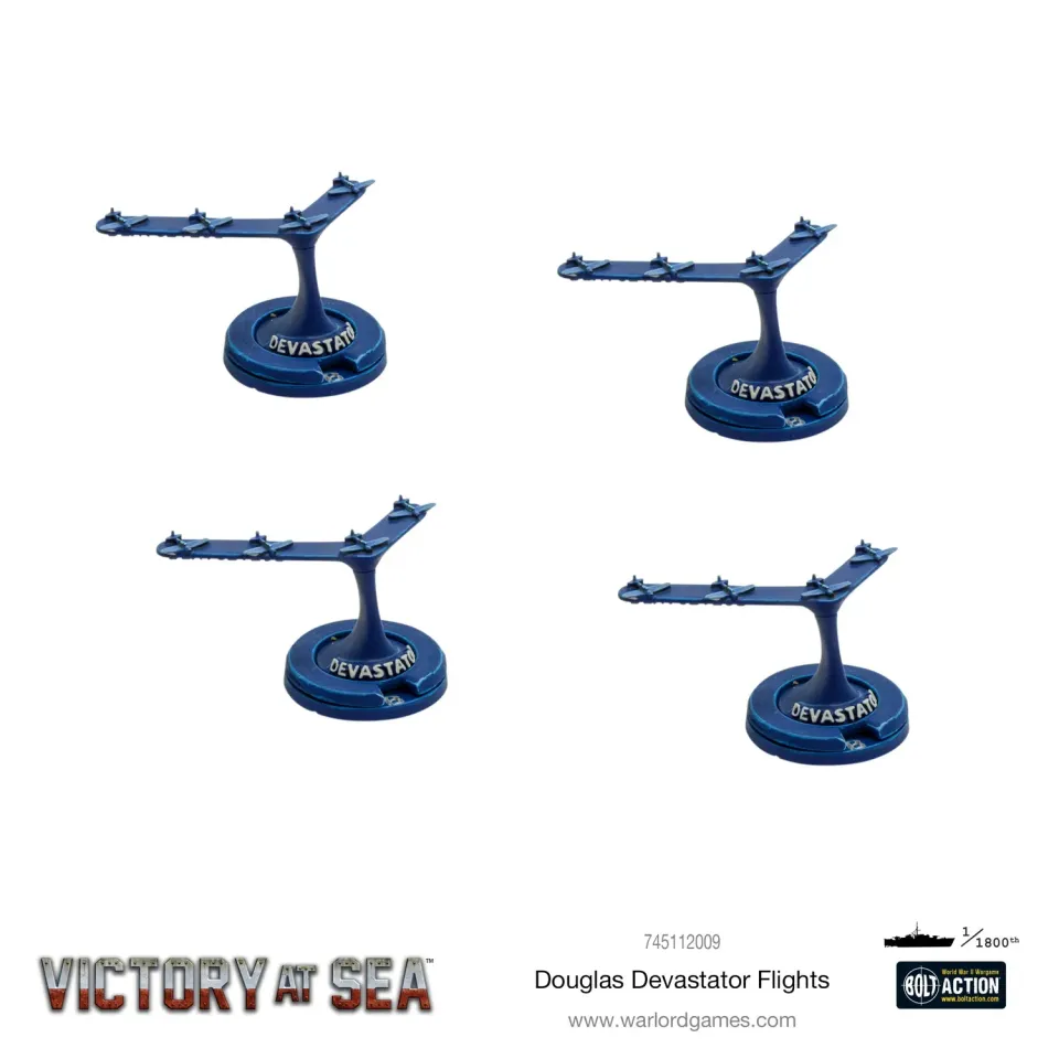 Warlord Games Victory at Sea Douglas Devastator Flights avions x4 résine