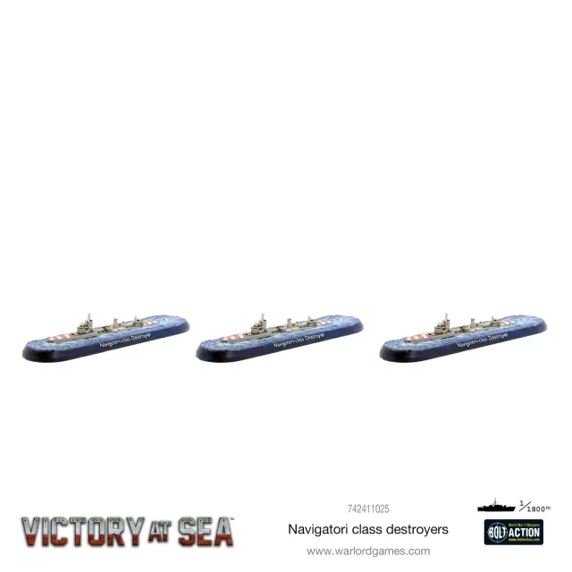 Bolt Action Victory at Sea Navigatori-class destroyers navires métal