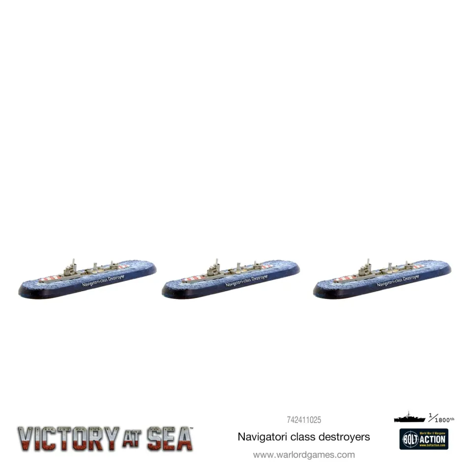 Bolt Action Victory at Sea Navigatori-class destroyers navires métal