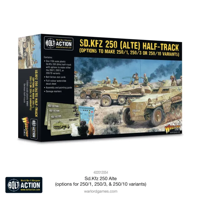 Bolt Action Sd.Kfz 250 Alte half-track plastique 3 versions
