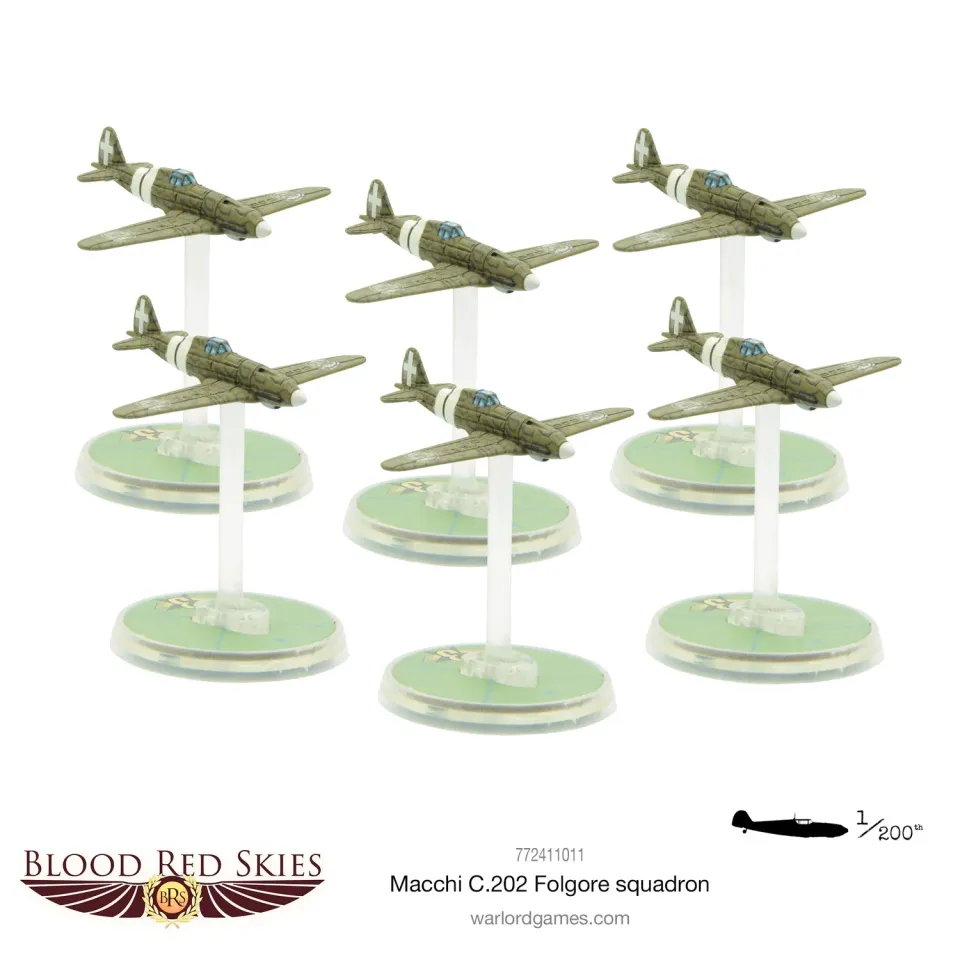 Bolt Action Blood Red Skies Macchi C.202 Folgore escadrille 6 avions résine