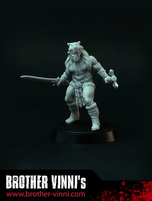 BROTHER VINNI Barbarian miniature figurine barbare 28 mm en résine