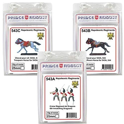 Prince August Hobby PA543 lot 3 moules 6e Dragon Inniskilling 25 mm