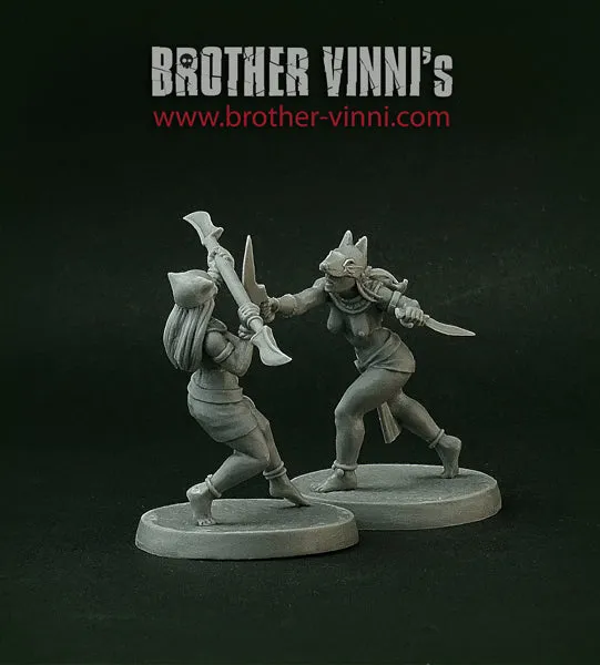 Brother Vinni Egyptian Female Gladiators figurine résine 28mm lot de 2