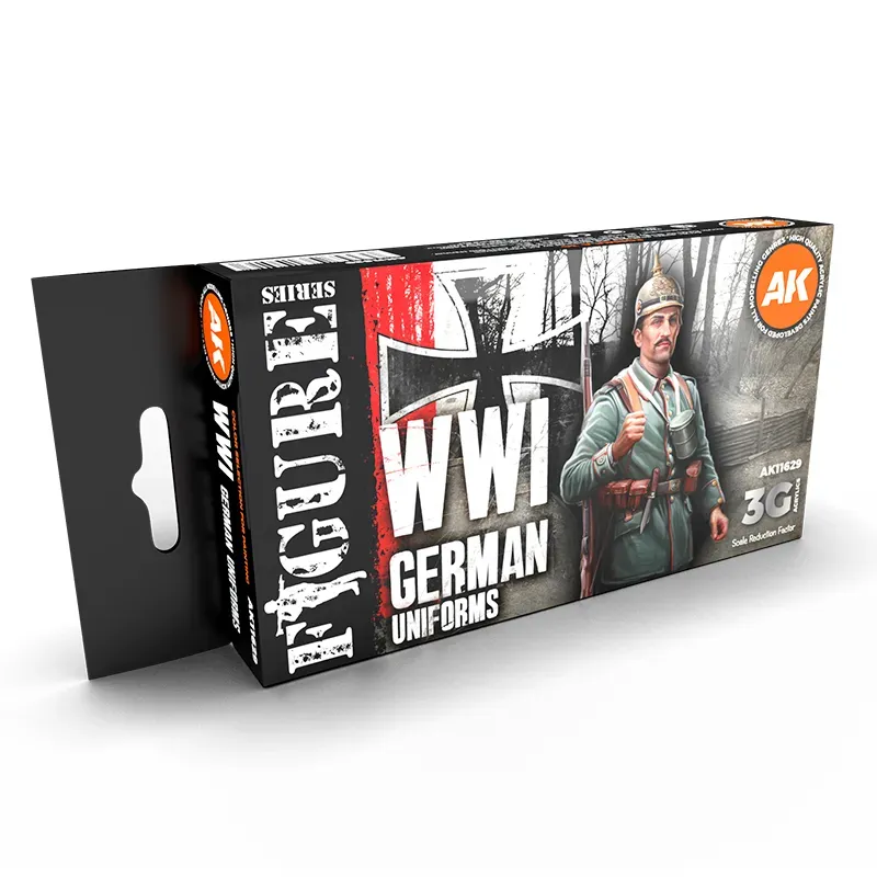AK Interactive 3Gen Uniformes Allemands WW1 set 6 peintures feldgrau