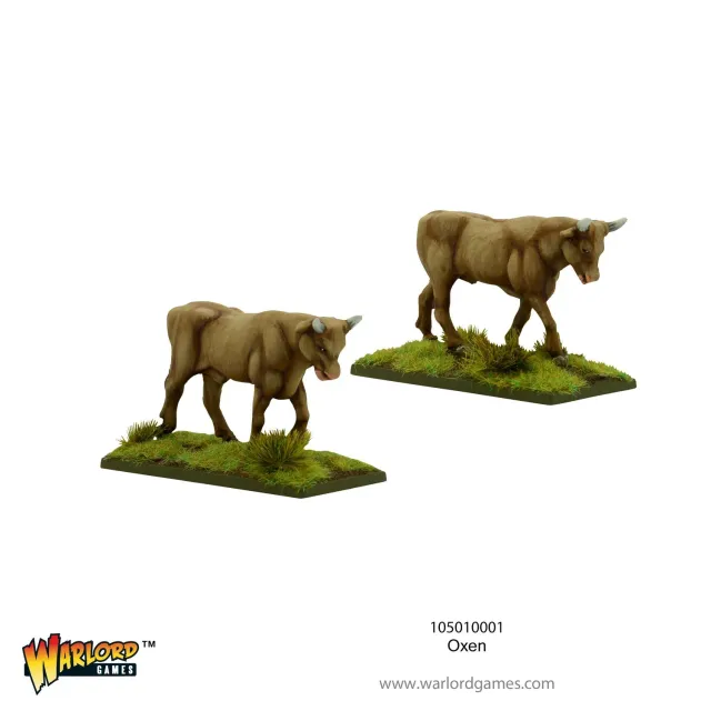Warlord Games Black Powder Oxen attelage bœufs métal x2