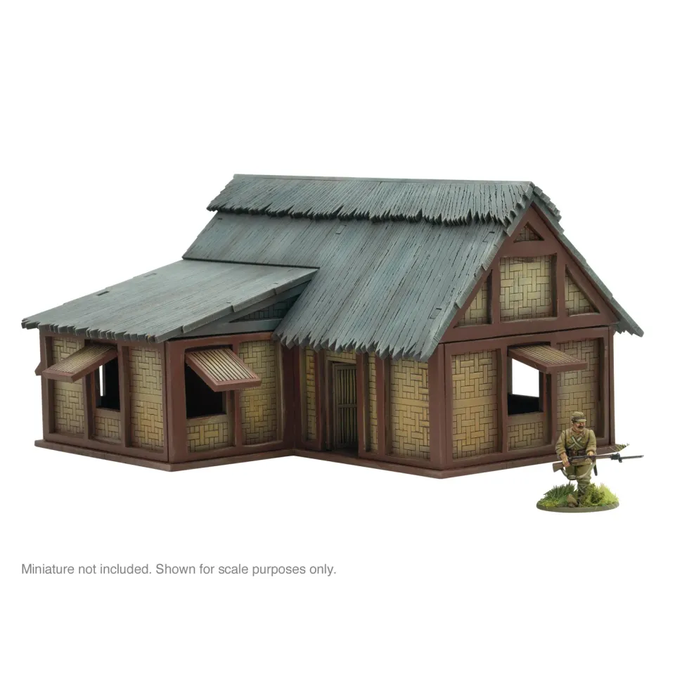 Bolt Action Pacific Theatre L Shaped building bâtiment MDF