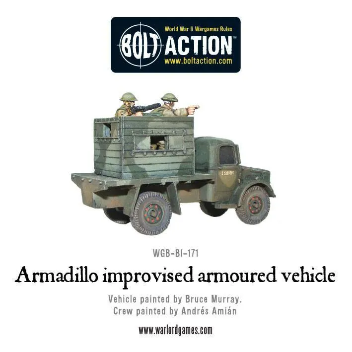 Bolt Action Armadillo véhicule blindé improvisé résine métal