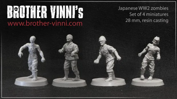 Brother Vinni WWII Japanese Zombies figurine résine 28mm lot de 4