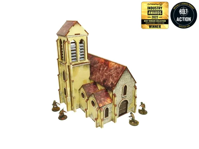 Des Tranchées aux Barricades Église 28mm décor MDF toits amovibles