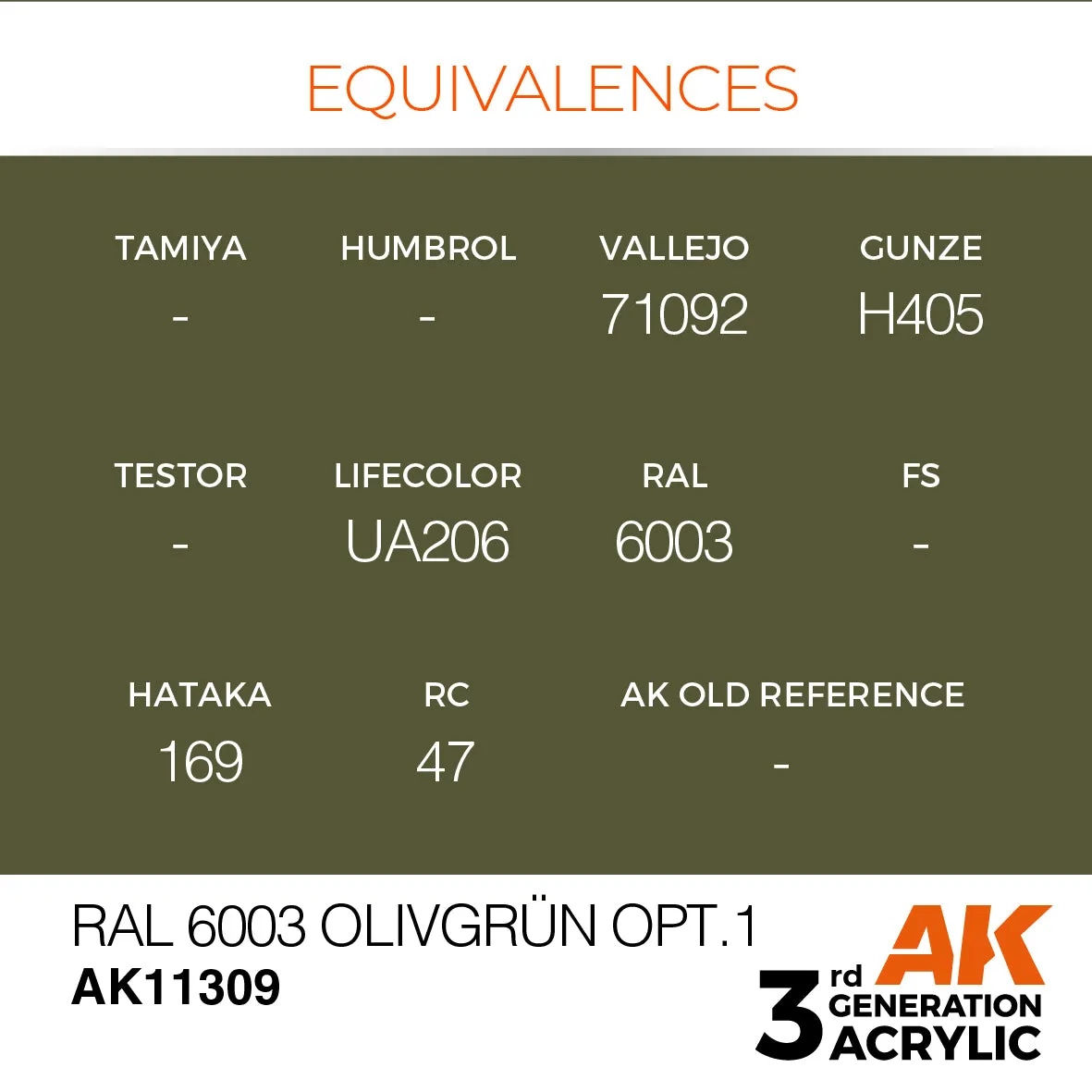 AK Interactive 3Gen Acrylic RAL 6003 Olivegrün peinture 17 ml vert