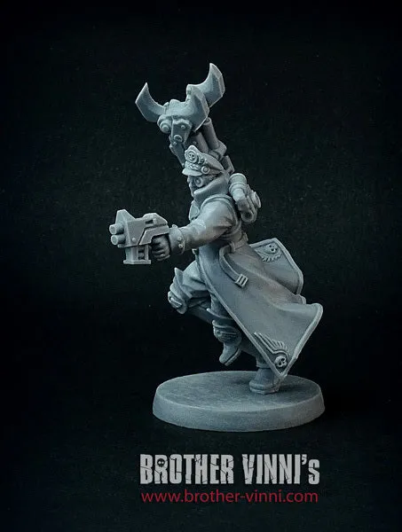 Brother Vinni Mechanized Commissar figurine résine 28 mm cyborg