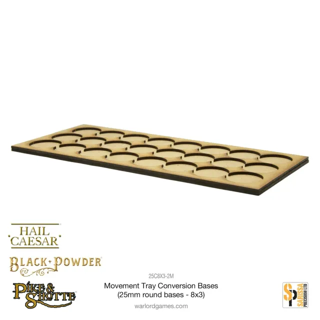 Bolt Action Movement Tray socle 25mm 8x3 MDF