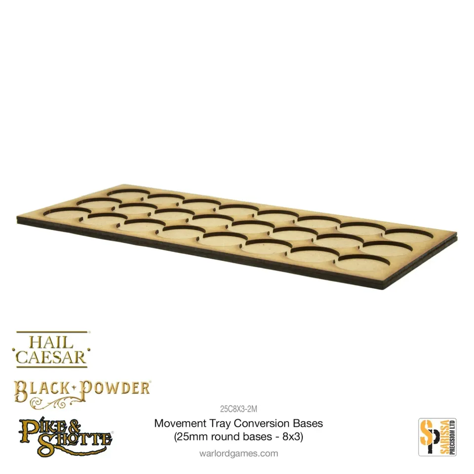 Bolt Action Movement Tray socle 25mm 8x3 MDF