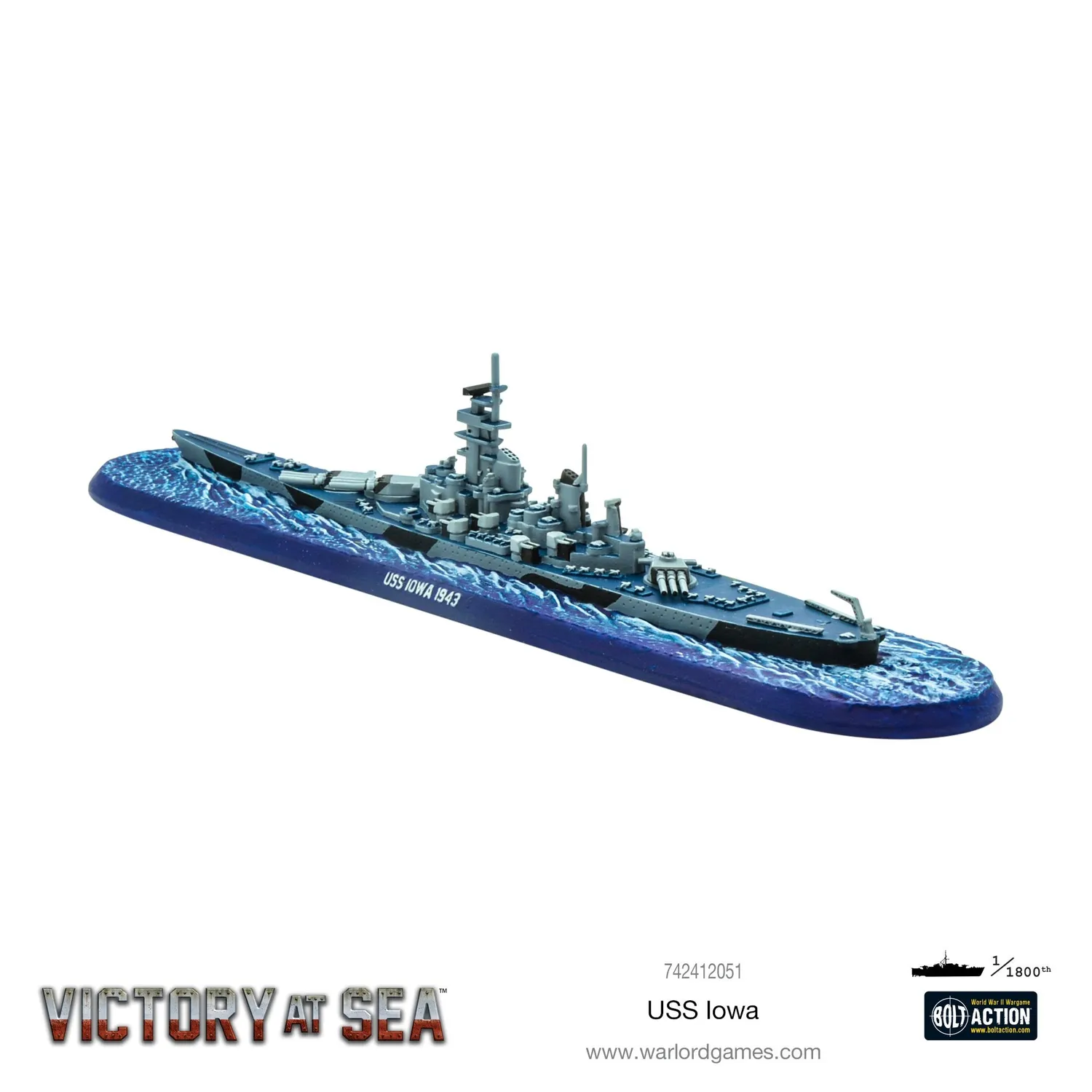 Bolt Action Victory at Sea USS Iowa maquette navale