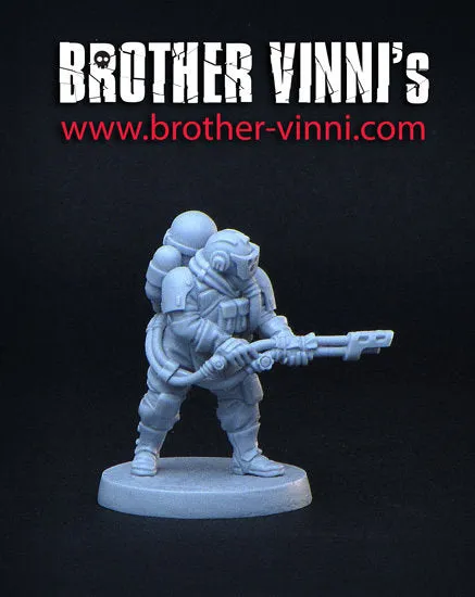 Brother Vinni soldat lance-flammes figurine 28mm résine