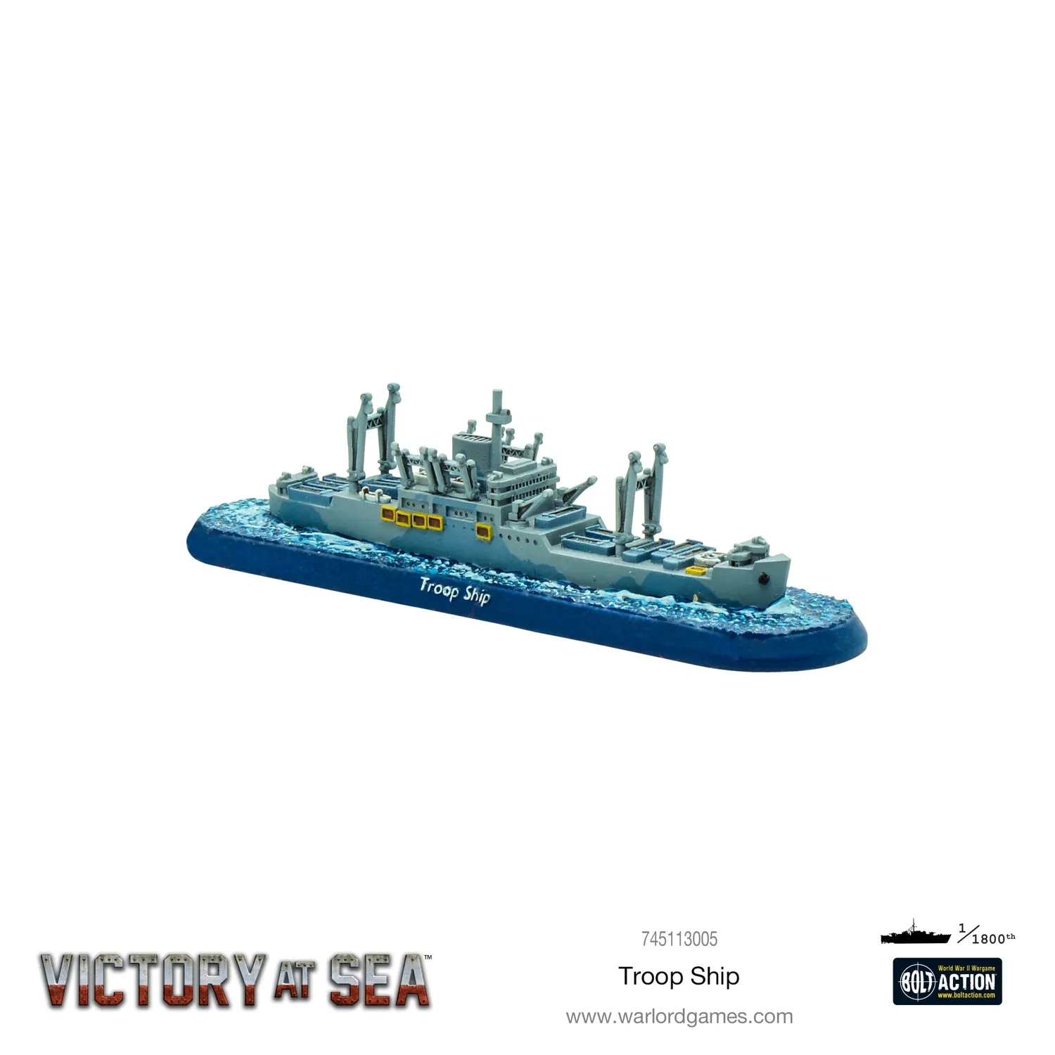 Bolt Action Victory at Sea Troop Ship bateau résine métal