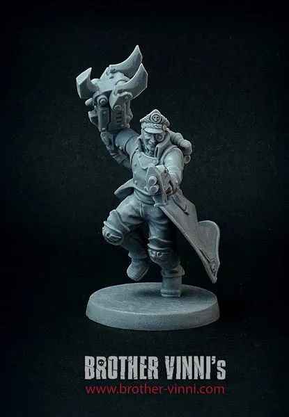 Brother Vinni Mechanized Commissar figurine résine 28 mm cyborg