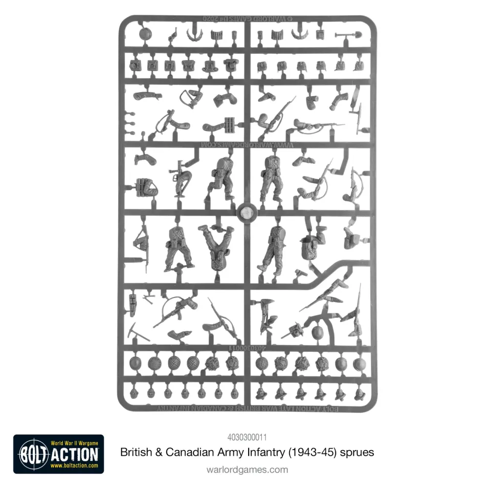 Bolt Action British Army Infantry grappe plastique 6 corps