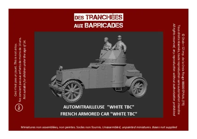 Des Tranchées aux Barricades White TBC automitrailleuse 28mm avec commandants