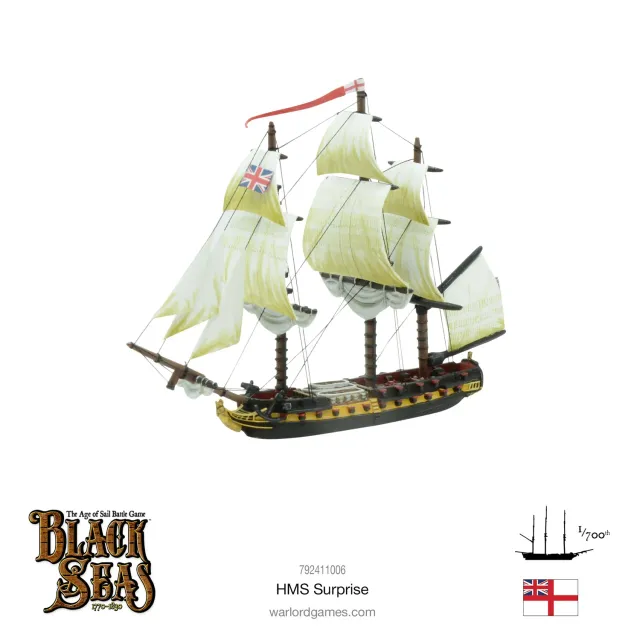 Bolt Action Black Seas HMS Surprise navire miniature