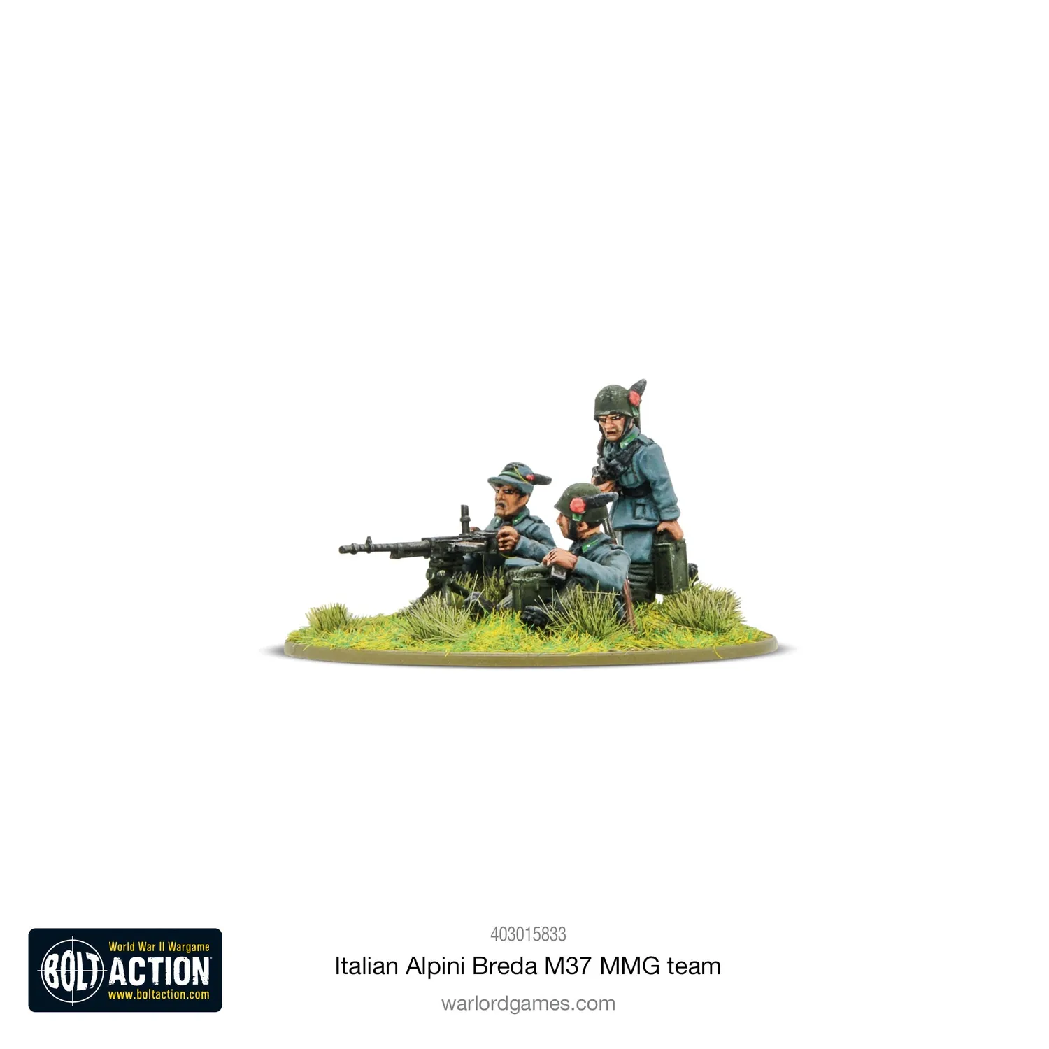 Bolt Action Italian Alpini Breda M37 Medium Machine Gun Team équipe MMG métal