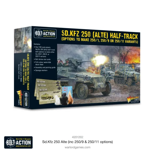 Bolt Action Sd.Kfz 250 (Alte) half-track plastique 3 variantes