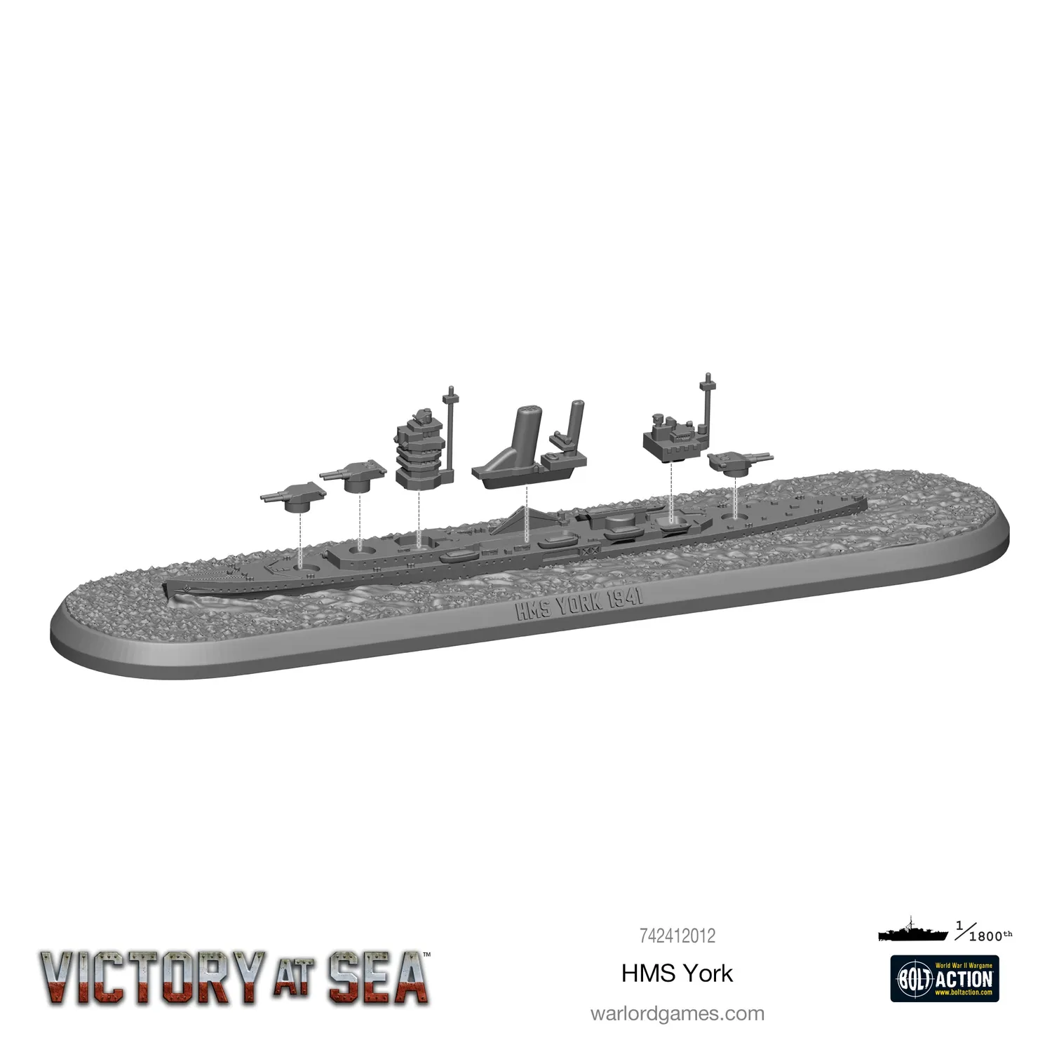 Victory at Sea HMS York navire résine métal