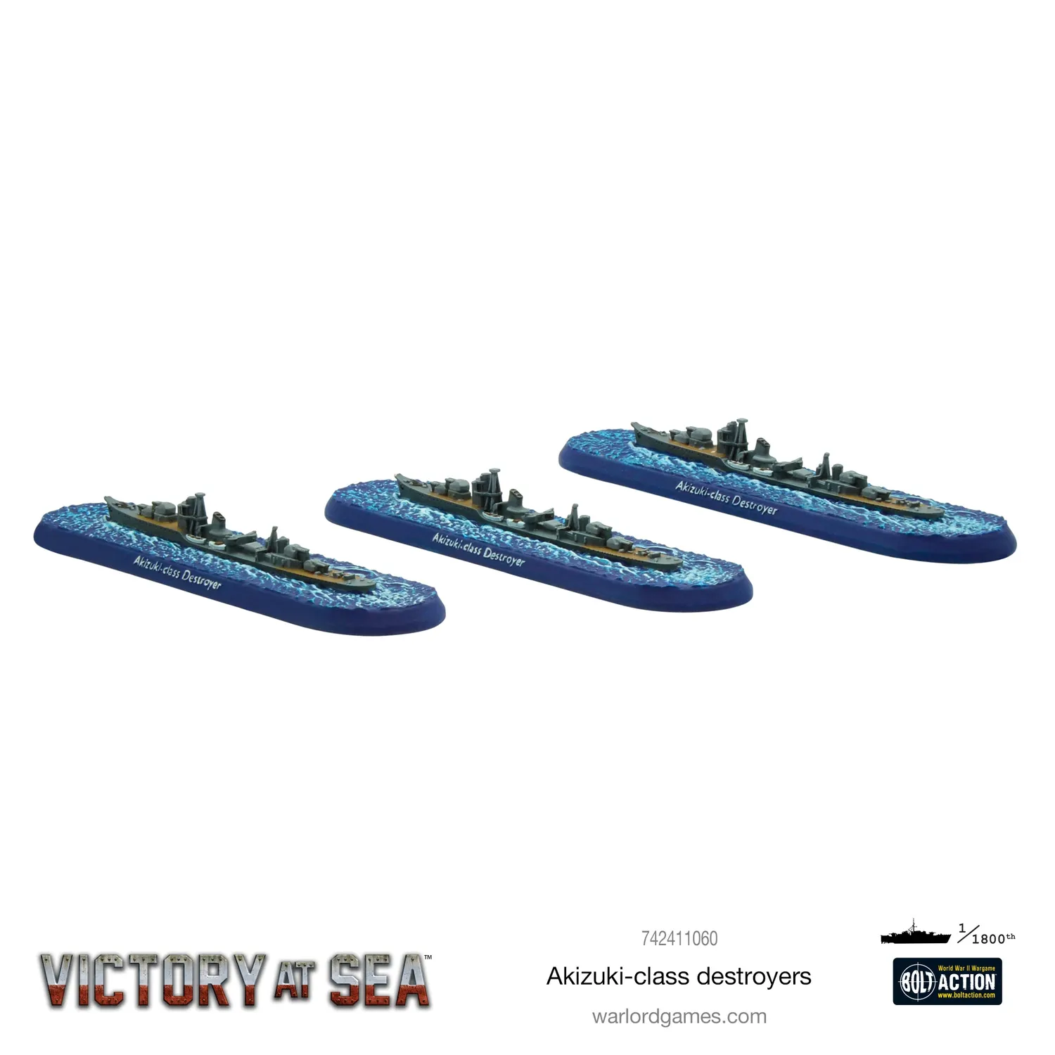 Victory at Sea Akizuki destroyers navires résine x3