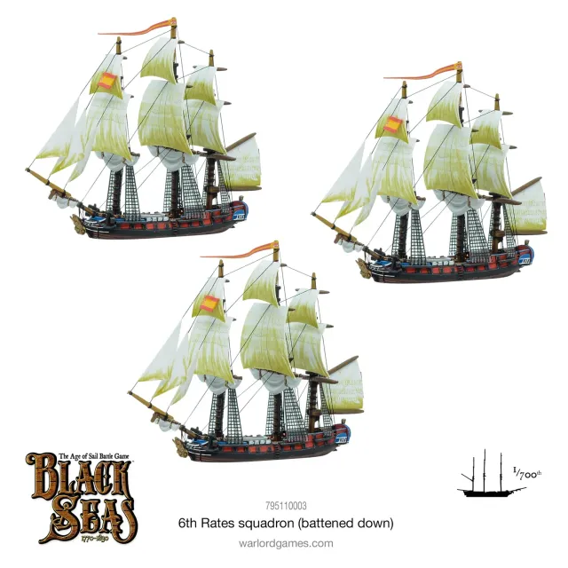 Warlord Games Black Seas 6th Rates squadron maquettes fermée