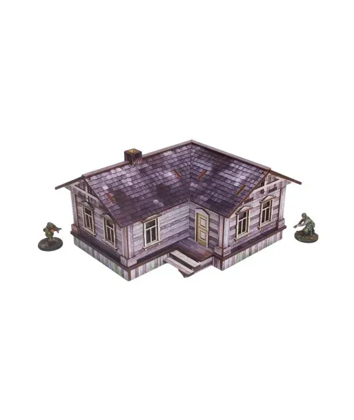 Des Tranchées aux Barricades Maison village russe décor 28mm bois blanchi