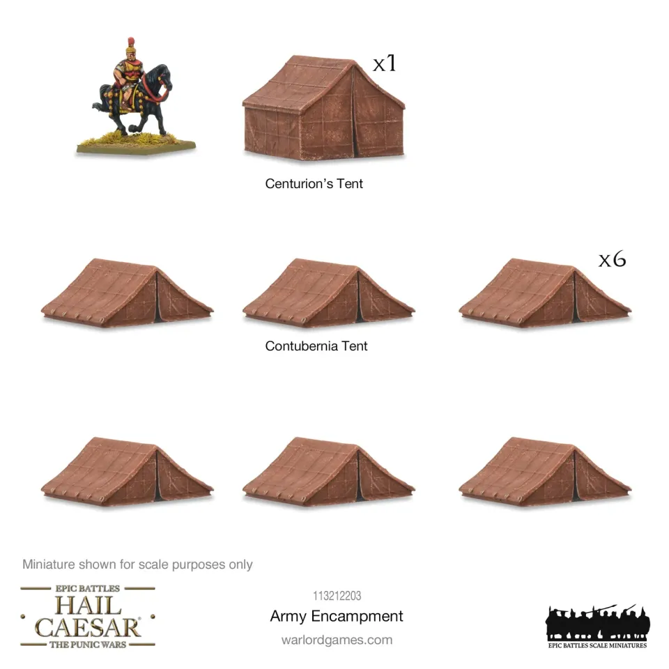 Hail Caesar Epic Battles Army Encampment campement 7 tentes en résine
