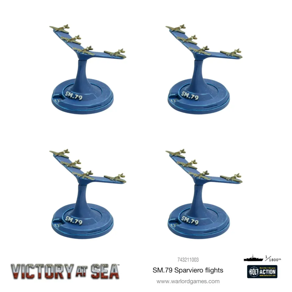 Bolt Action Victory at Sea SM.79 Sparviero flights résine x4
