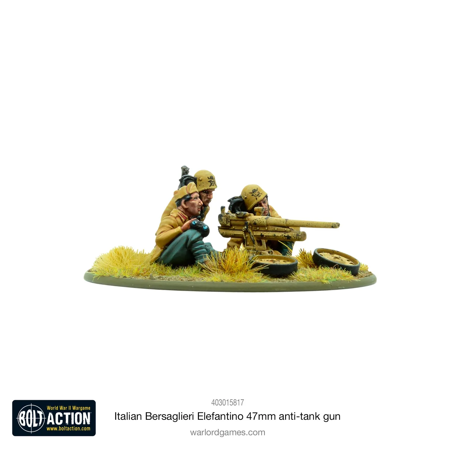 Bolt Action Italian Bersaglieri Elefantino 47mm anti-tank gun canon antichar métal