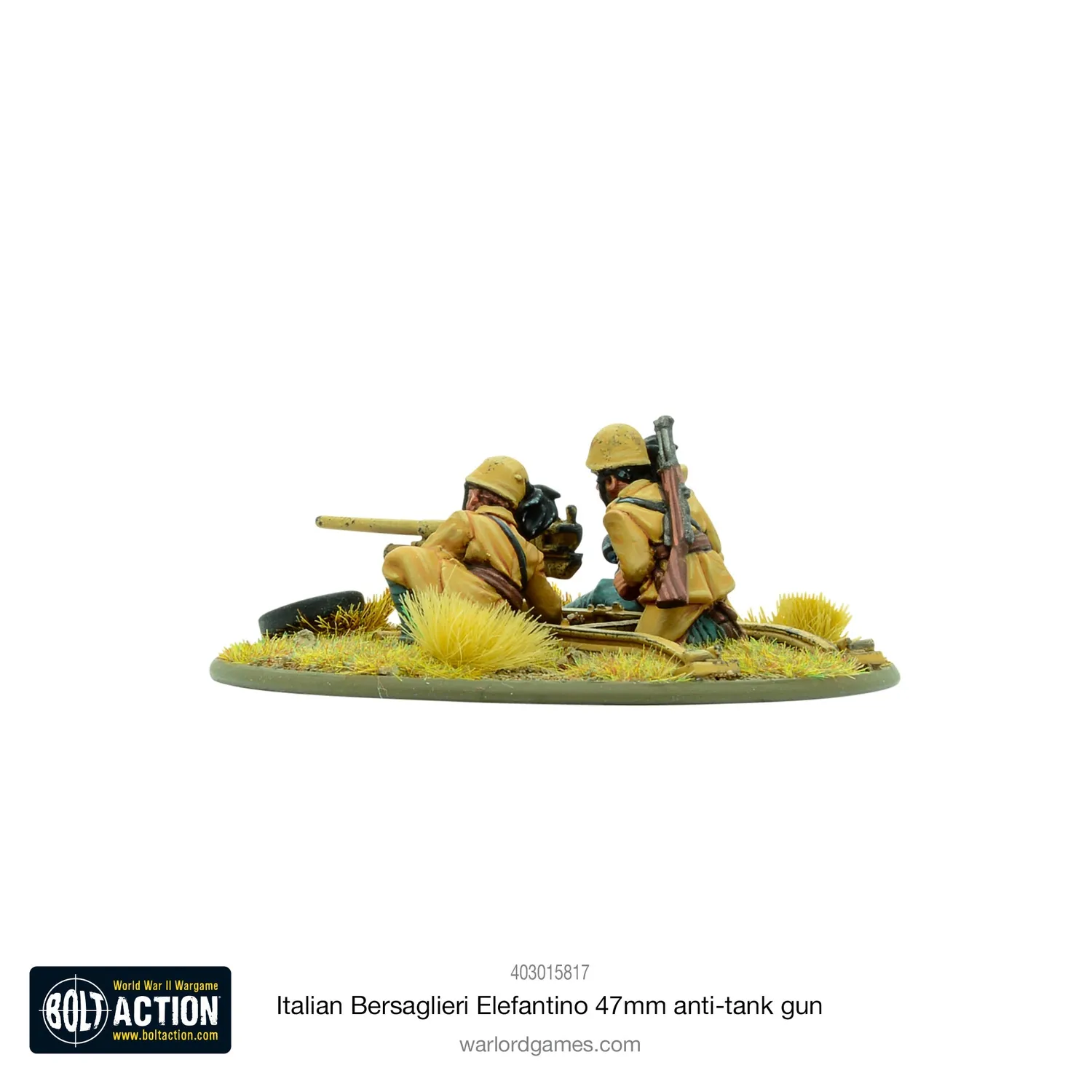 Bolt Action Italian Bersaglieri Elefantino 47mm anti-tank gun canon antichar métal