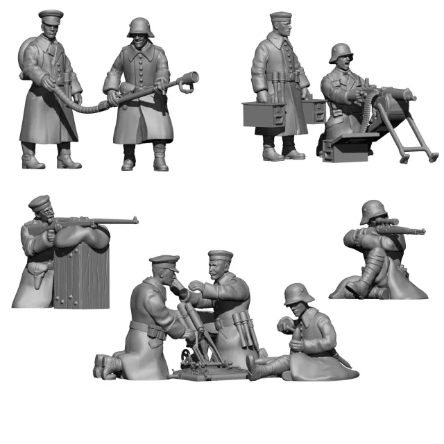 Des Tranchées aux Barricades Freikorps Supports figurines 28mm résine