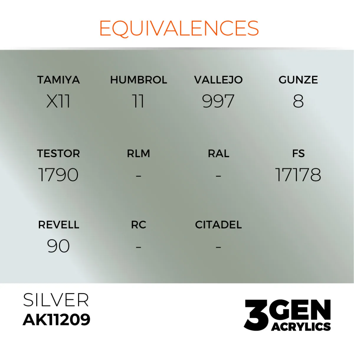 AK Interactive 3Gen Silver peinture métallique 17ml