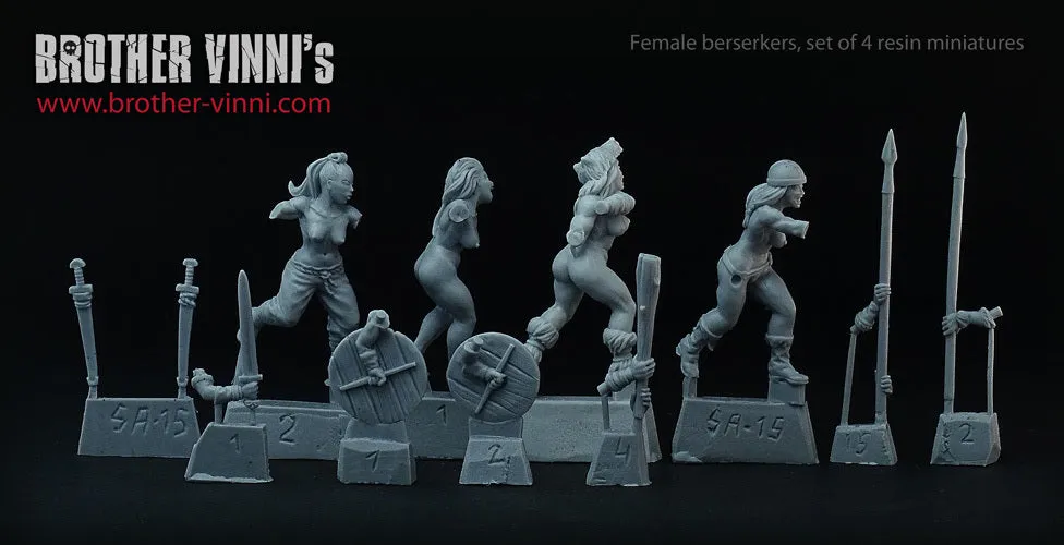 Brother Vinni Female Berserkers figurines résine 28mm x4