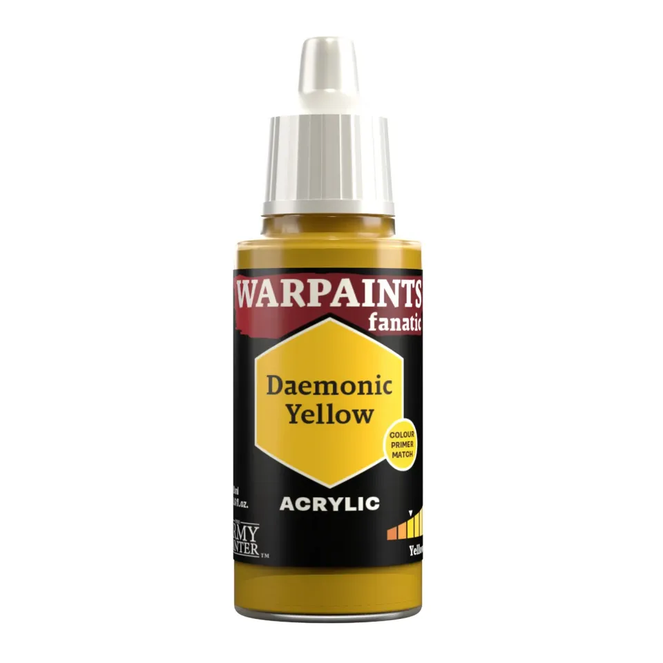 Warpaints Fanatic Daemonic Yellow peinture acrylique jaune 18 ml couvrante