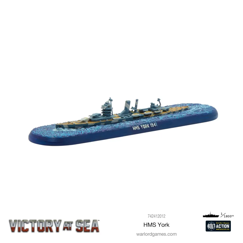 Victory at Sea HMS York navire résine métal