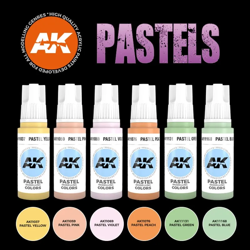 DES TRANCHEES AUX BARRICADES AK Interactive SET COULEURS PASTELS 6 peintures acryliques