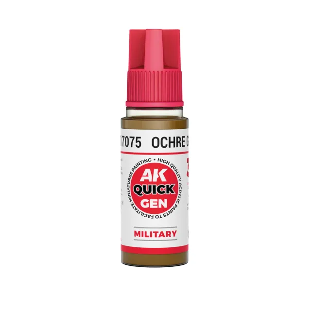AK Interactive QuickGen Ochre Green peinture acrylique 18ml contraste