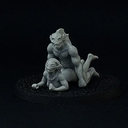 Brother Vinni Deep Ones femme poisson figurine résine 28mm x2
