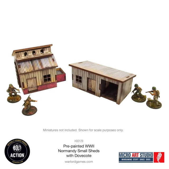Bolt Action Normandy Small Sheds with Dovecote décor prépeint 28mm