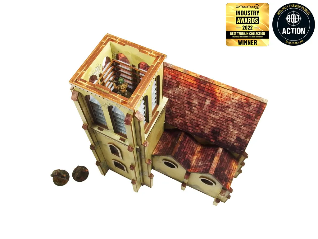 Des Tranchées aux Barricades Église 28mm décor MDF toits amovibles