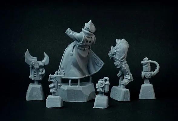 Brother Vinni Mechanized Commissar figurine résine 28 mm cyborg