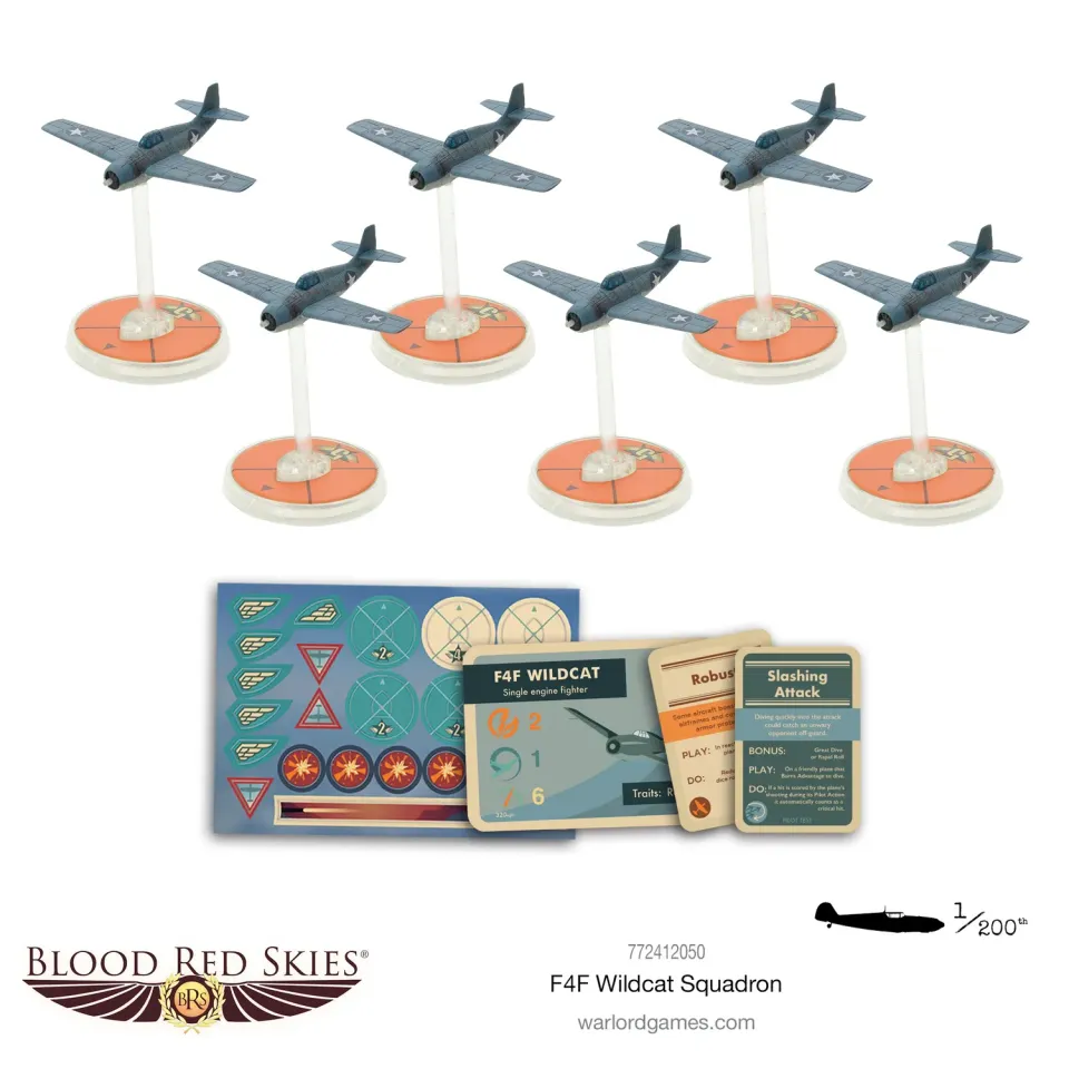 Bolt Action Blood Red Skies F4F Wildcat Squadron 6 avions