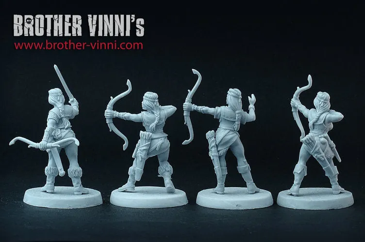 Brother Vinni Female Archers figurine 28 mm celtique lot 4
