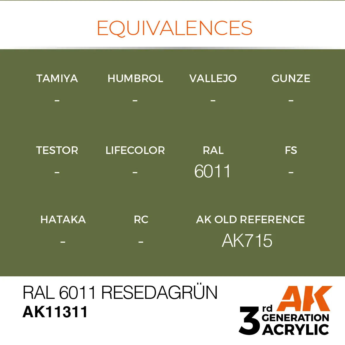 AK Interactive 3Gen Acrylic RAL 6011 Resedagrün peinture verte